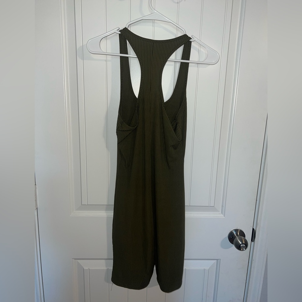 Olive Green Ribbed Top - Picture 2 of 3